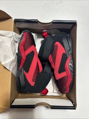 Nike Jordans Kids Slip-On Sneakers in Red and Black